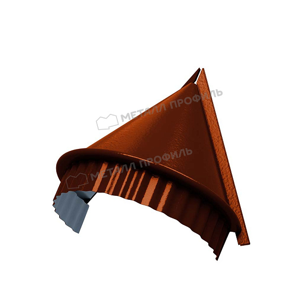 Заглушка конька круглого R80 конусная (AGNETA-20-Copper\Copper-0.5) по стоимости 6265 тнг., купить в Атырау.